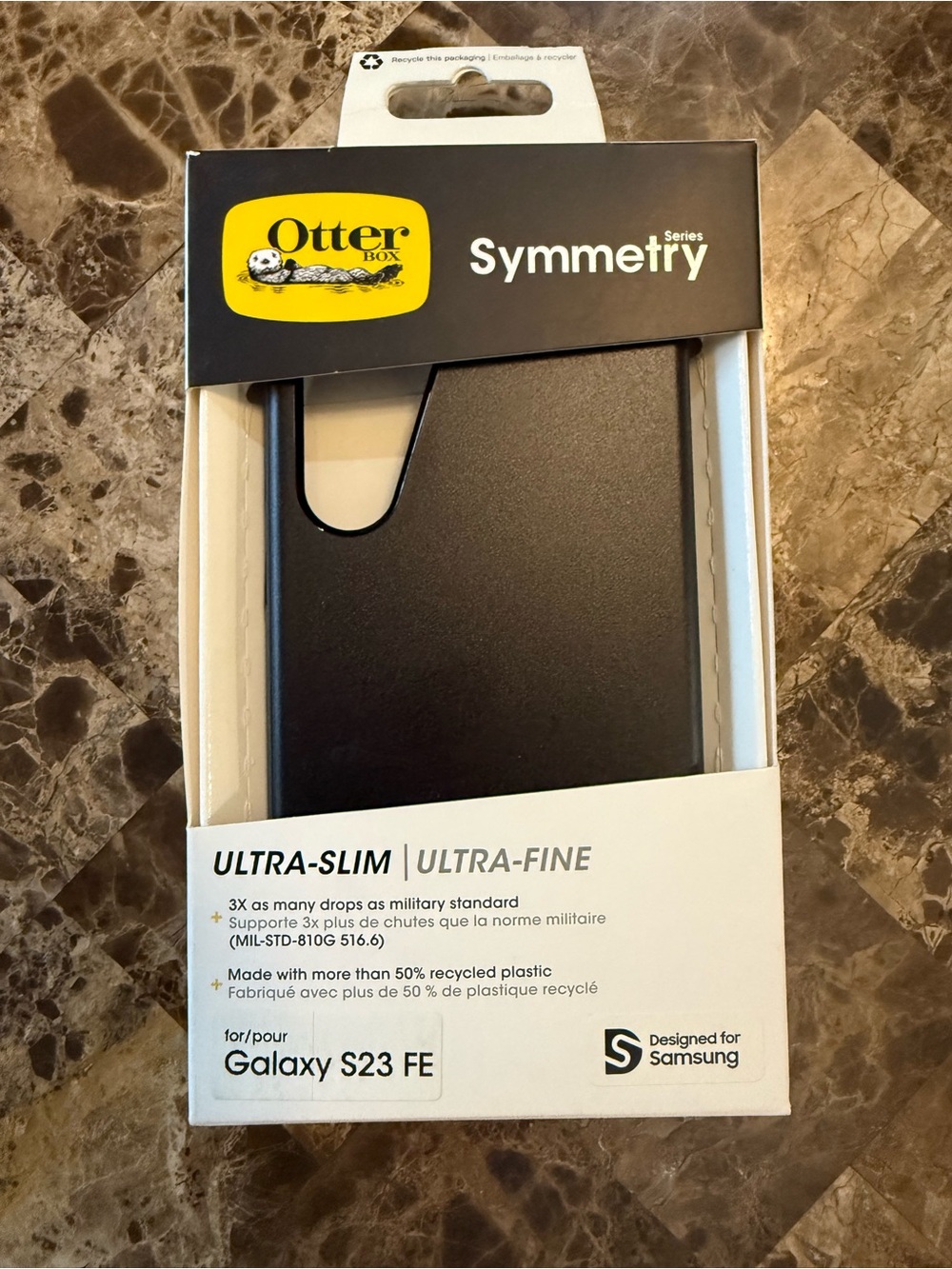 New OtterBox Symmetry Series Ultra-Slim Black Case for Galaxy S23 FE Black